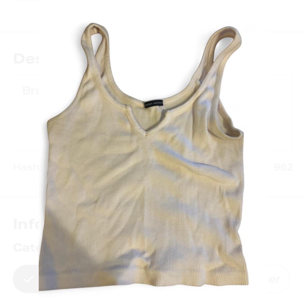 Brandy Melville Cream Ribbed Tank Top
